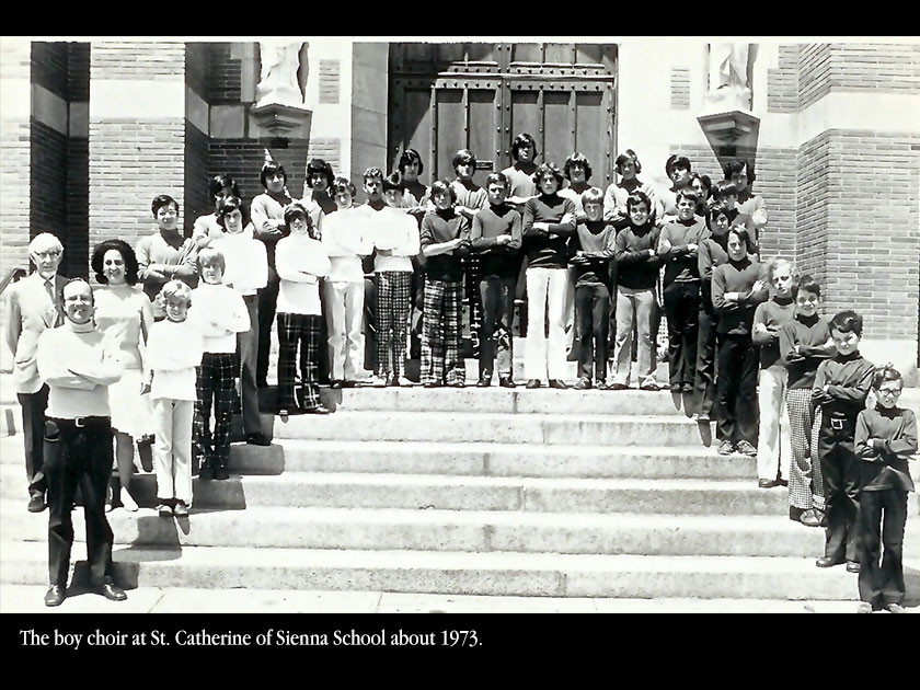 The boy choir at St. Catherine of Sienna School about 1973.